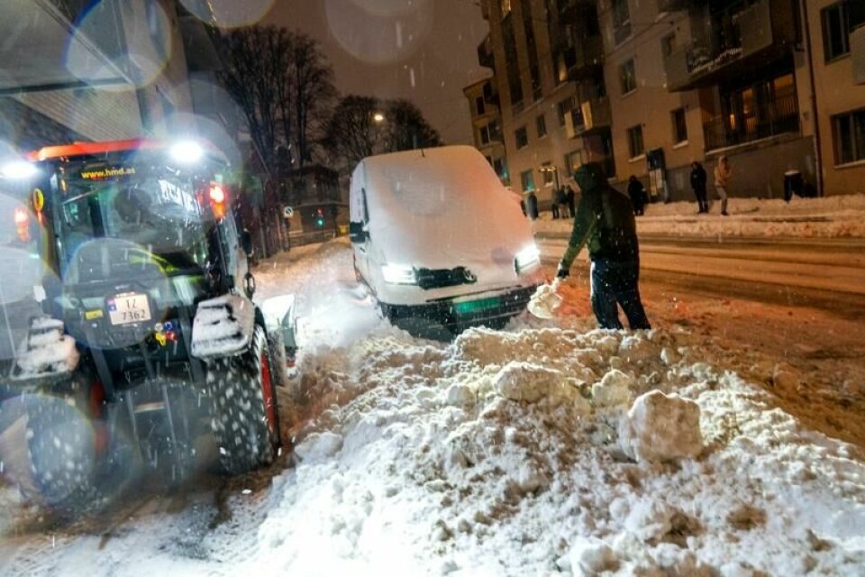 I helgen og starten av uken har det snødd kraftig i deler av Sør-Norge.