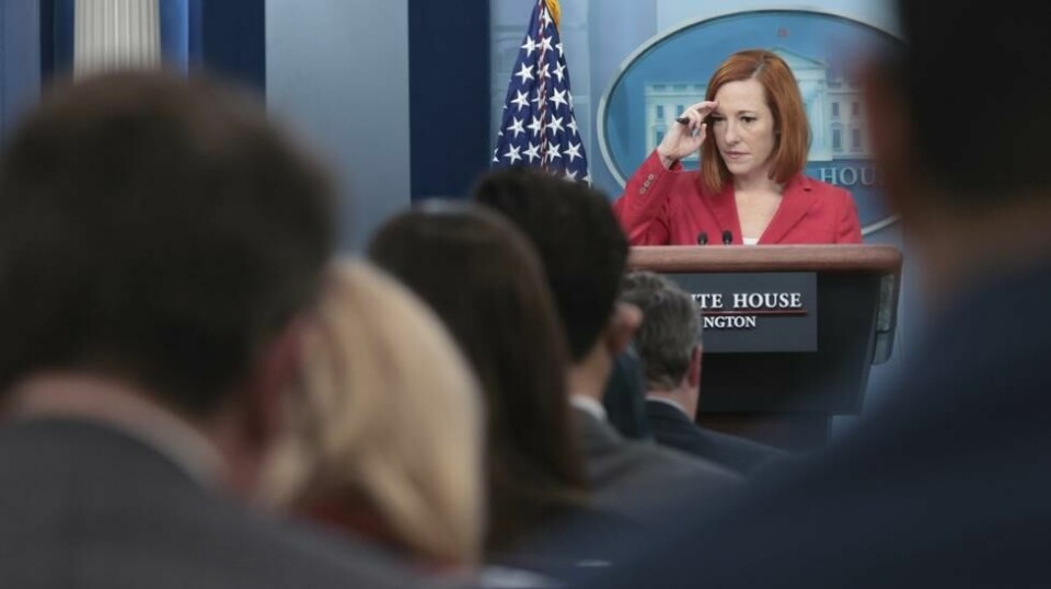 Talskvinne for Det hvite hus Jen Psaki går ut med advarsel.