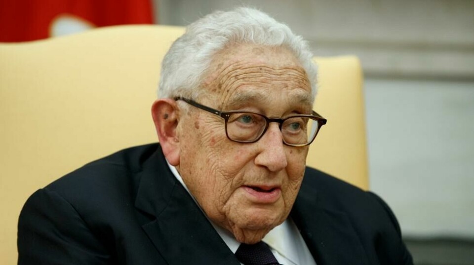 Tidligere utenriksminister Henry Kissinger i et møte med Donald Trump i Det ovale kontor i Det hvite hus, tirsdag 10. oktober 2017. Illustrasjonsfoto.