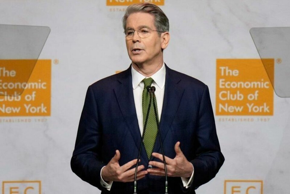 Finansminister Scott Bessent under et arrangement i New York nylig.