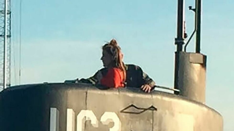 Den svenske journalisten Kim Wall sammen med Peter Madsen ombord på Nautilus, før hun forsvant og ubåten sank.