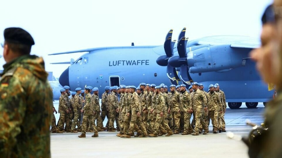 En kontigent Bundeswehr-soldater vender tilbake fra oppdrag som fredsbevarende styrke i Mali 15. desember 2023. Nå varsler den tyske regjeringen at de vil utplassere tyske soldater på permanent basis på Natos østflanke.