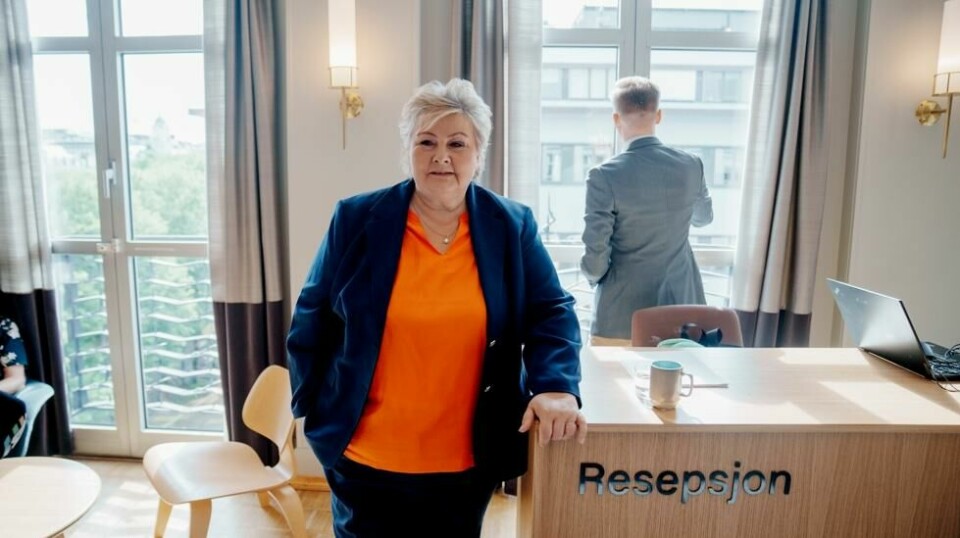 Erna Solberg har all grunn til å være fornøyd. Høyre er landets største parti og fortsetter å sanke stemmer. Foto: Stian Lysberg Solum / NTB