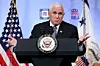 Hvem vet? Mike Pence under et møte hos den nasjonale foreningen for republikanske advokater, 24. august 2018. Scanpix/Reuters.