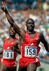 Ben Johnson under seieren sin i 1988. Foto: AP Photo/Dieter Endlicher