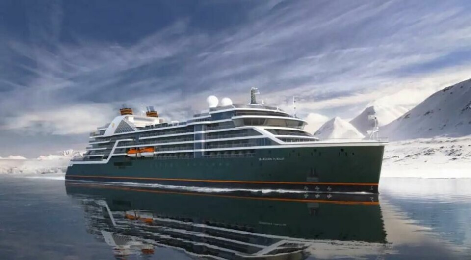 Ultra-luksusskipet Seabourne Pursuit går i cruisefart ut fra Australia. Ultra-luksusskipet Seabourne Pursuit går i cruisefart ut fra Australia. Foto: Seabourn Cruise Line