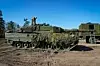 Ukraina mottok anslagsvis 140 stridsvogner fra tolv vestlige land i den første bølgen med våpenleveranser, blant annet norske stridsvogner av typen Leopard 2A4. Foto: Lise Åserud / NTB