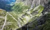 Trollstigveien forbinder Valldal på Sunnmøre med Åndalsnes og Romsdalen. I dette bratteste partiet går veien i sikksakk fra innerst i Isterdalen opp til Stigrøra. Foto: Colourbox.com