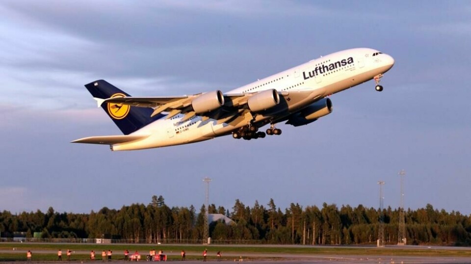 Lufthansa-flyvningen måtte omdirigere til india da det oppsto bråk mellom et ektepar om bord. Her tar et lignende Lufthansa-fly av fra Oslo Lufthavn Gardermoen. Arkivfoto: Morten Holm / NTB
