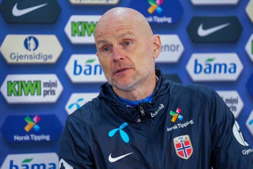Norges landslagssjef Ståle Solbakken under en pressekonferanse med Norges herrelandslag i fotball på Marbella Football Center.