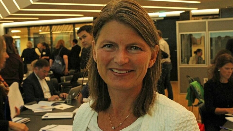 FN-MÅL i STORKOMMUNE: Asker-ordfører Lene Conradi med norsk eksempel på samfunnsbygging på FN-møte i Oslo.