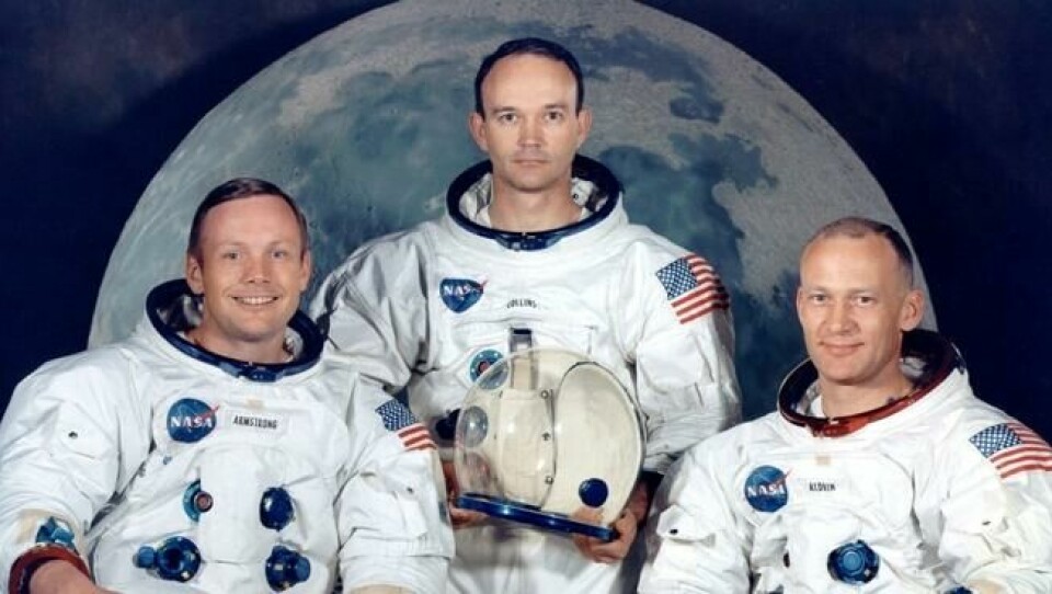 Neil Armstrong (t.v), Michael Collins (i midten) and Buzz Aldrin (t.h) i dette bildet fra 1969. 50 år senere er det bare Collins og Aldrin som er gjenlevende. Neil Armstrong (t.v), Michael Collins (i midten) and Buzz Aldrin (t.h) i dette bildet fra 1969. 50 år senere er det bare Collins og Aldrin som er gjenlevende. Foto: Nasa / Reuters