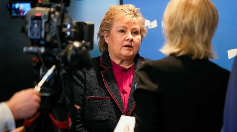 Høyre-leder Erna Solberg er mest sitert og omtalt blant stortingspolitikerne det siste året, ifølge en oversikt fra Altinget. Foto: Beate Oma Dahle / NTB