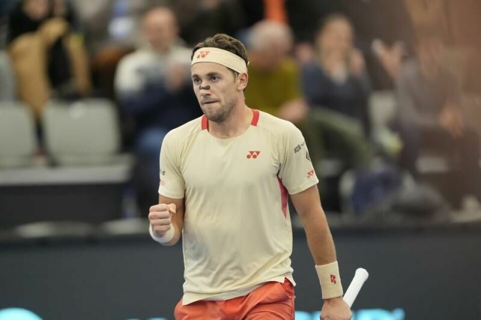 Casper Ruud er klar for finale i Dallas Open etter en thriller mot spanske Jaume Munar i semifinalen. Her fra Davis Cup på hjemmebane nylig.