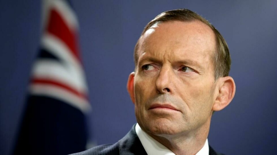 Australias tidligere statsminister Tony Abbott under en pressekonferanse i Sydney i 2014.