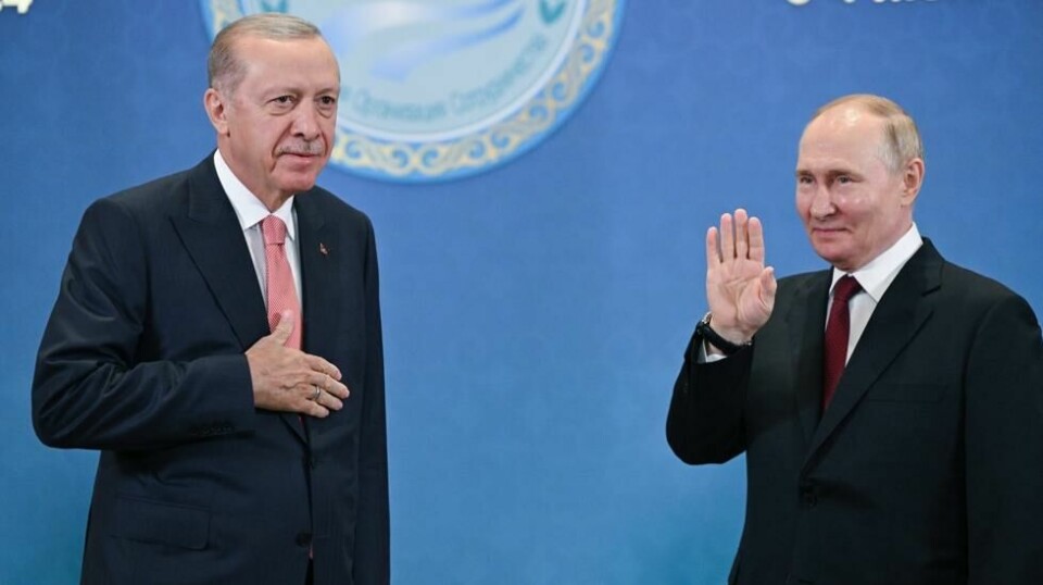 Russlands president Vladimir Putin takker nei til Recep Tayyip Erdogans tilbud om fredssamtaler. Foto: Sergey Guneyev, Sputnik, Kremlin Pool Photo / NTB
