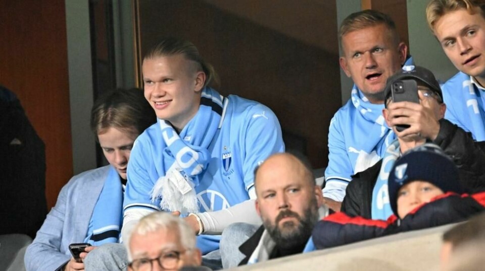 Erling Haaland under mandagens Allsvenskan-fotballkamp mellom Malmö FF og IFK Gøteborg på Eleda Stadium. Foto: Johan Nilsson/TT / NTB