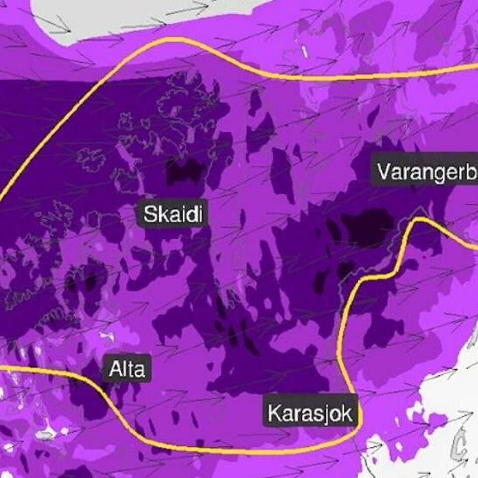 Det blir mye vind i Finnmark onsdag.