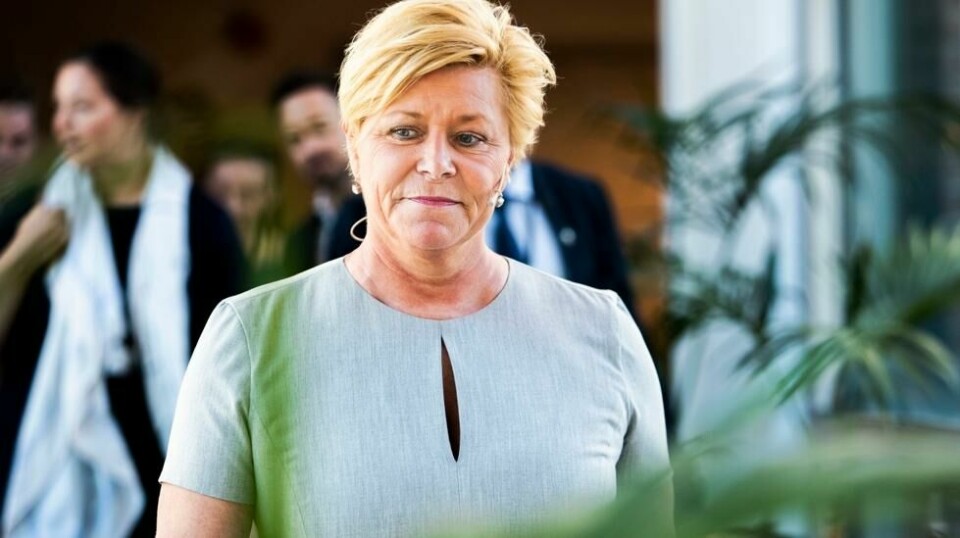 Finansminister Siv Jensen (Frp).