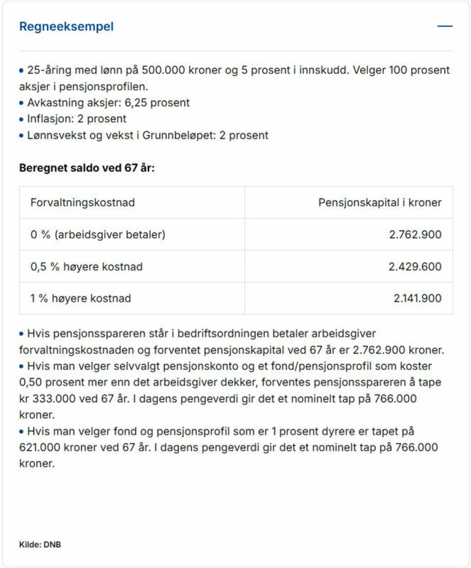 DNB-direktør Anders Skjævestad Advarer om høye kostnader i selvvalgte pensjoner