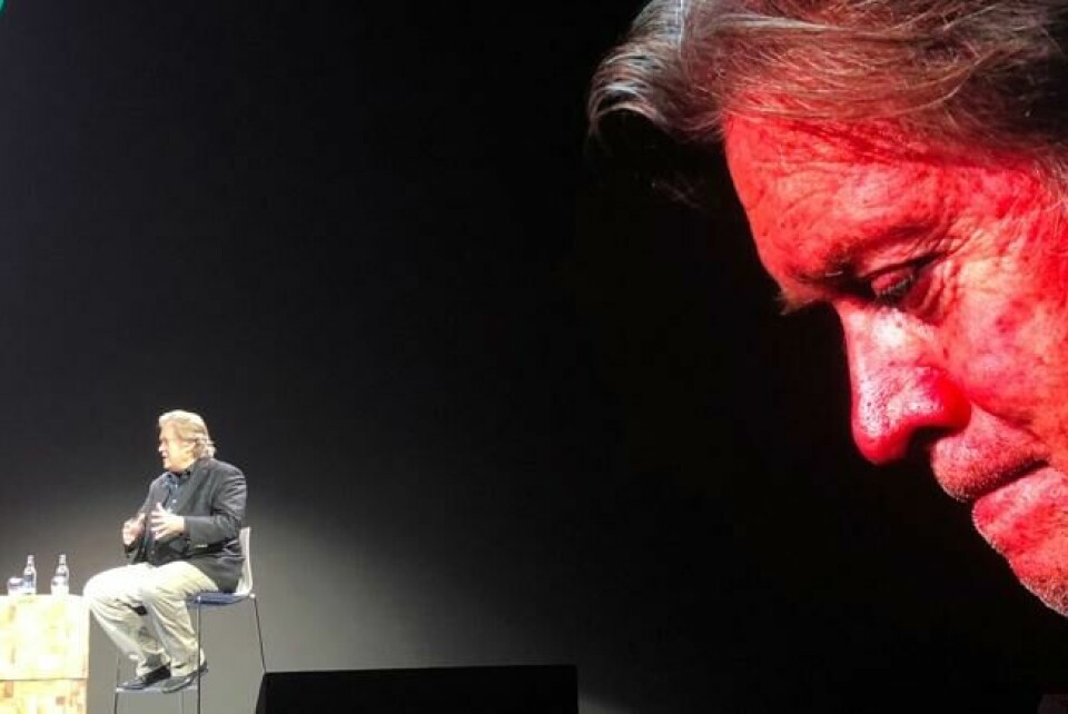 Steve Bannon under en konferanse i Skottland. 14. november. NTB Scanpix/Reuters. Steve Bannon under en konferanse i Skottland. 14. november. NTB Scanpix/Reuters.