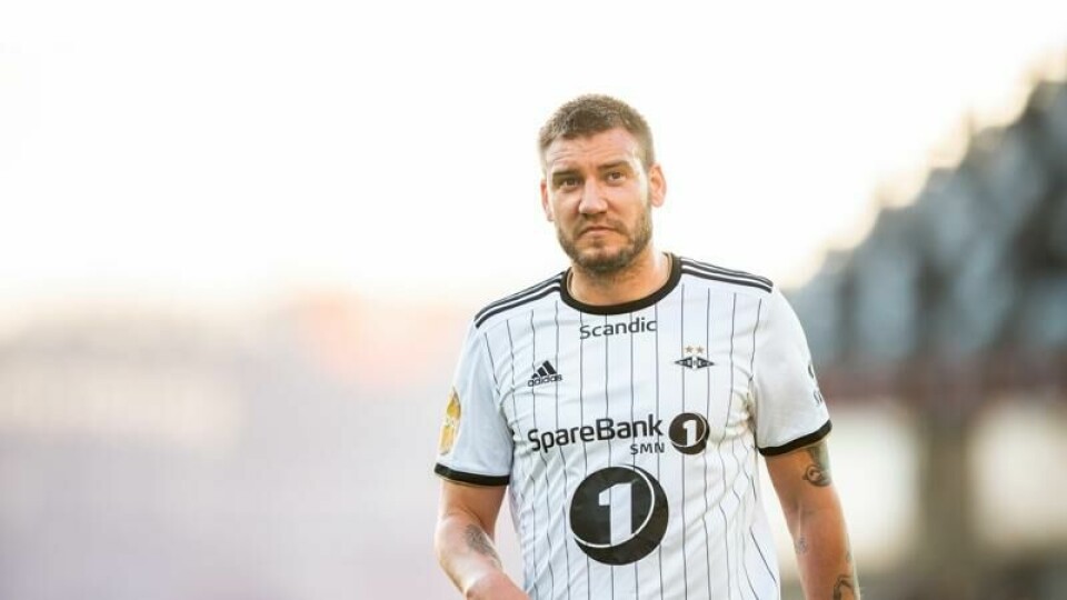 Nicklas Bendtner fra tiden i Rosenborg. Dansken ble toppscorer i Eliteserien i 2017.