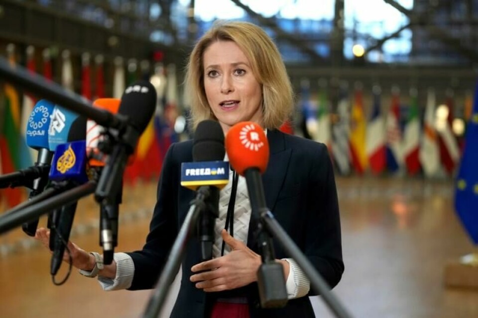 Da EUs utenrikssjef Kaja Kallas hørte Donald Trump omtale Volodymyr Zelenskyj som diktator, trodde hun først at Trump hadde forvekslet den ukrainske presidenten med Russlands president Vladimir Putin. Arkivfoto: Virginia Mayo / AP / NTB