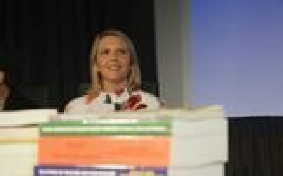 Sylvi Listhaug (Frp) i forkant av talen. Sylvi Listhaug (Frp) i forkant av talen. Foto: Mads Fremstad / ABC Nyheter