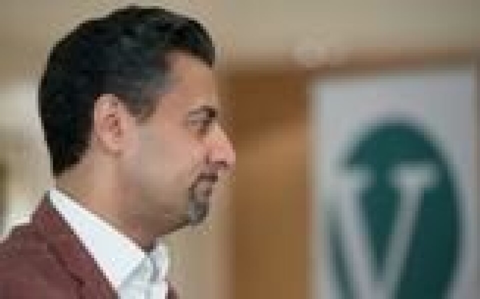 Abid Raja under Venstres landsmøte i Ålesund. Fredag deltok han på ungdomsleiren i Sarpsborg. Abid Raja under Venstres landsmøte i Ålesund. Fredag deltok han på ungdomsleiren i Sarpsborg. Foto: Terje Pedersen / NTB scanpix