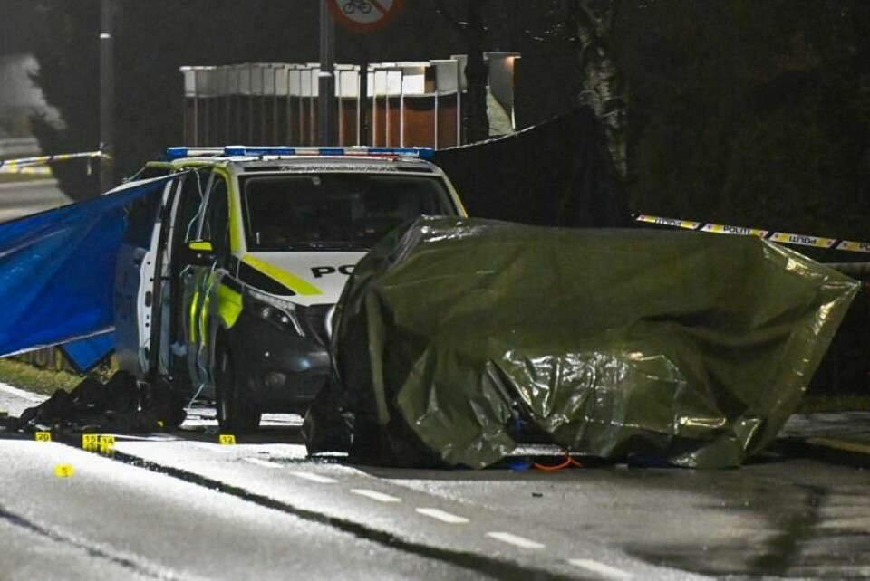 Her skjedde skuddvekslingen mellom politiet og en mann i 40-årene. Mannen og en av politifolkene er kritisk skadet.