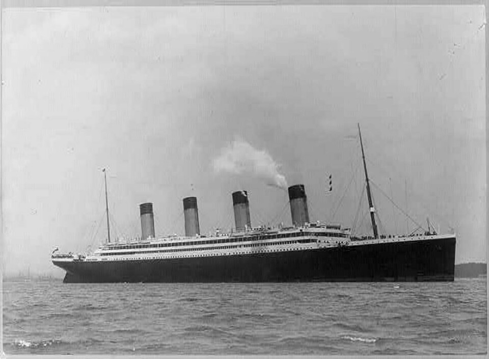 RMS Olympic, Titanics nesten identiske storesøster, på sin jomfrutur. RMS Olympic, Titanics nesten identiske storesøster, på sin jomfrutur. Foto: Library of Congress