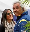 Flavio Briatore og Elisabetta Grecoraci da de to var gift. Briatore var sjef for Fromel1-laget Benotton da Michael Schumacher kjørte for dem i 1994-94. Foto: Luca Bruno / AP