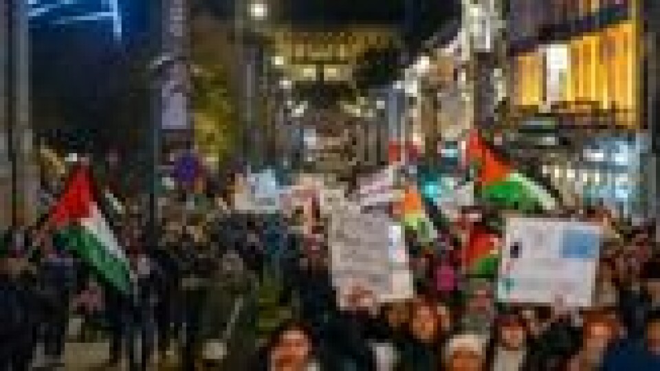 Oslo 20231104. Mange tusen møtte opp da Palestinakomiteen arrangerte demonstrasjon for Gaza og for et fritt Palestina foran Stortinget og senere på Youngstorget. Oslo 20231104. Mange tusen møtte opp da Palestinakomiteen arrangerte demonstrasjon for Gaza og for et fritt Palestina foran Stortinget og senere på Youngstorget. Foto: Heiko Junge / NTB