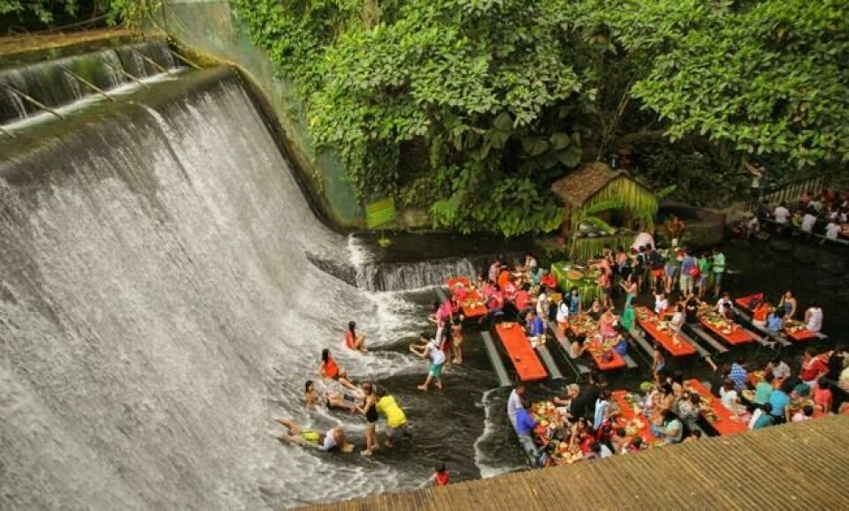 Labassin Waterfall Restaurant på Filippinene. Foto: Flickr Labassin Waterfall Restaurant på Filippinene. Foto: Flickr