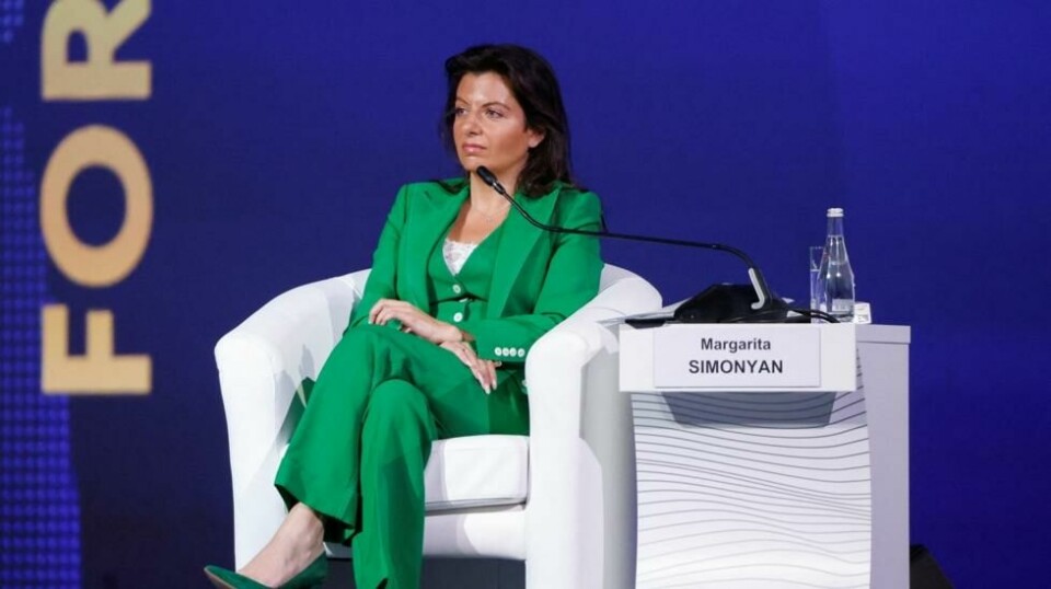 RTs sjefredaktør Margarita Simonyan deltar på St. Petersburg International Economic Forum (SPIEF) i Sankt Petersburg i Russland 17. juni 2022. Illustrasjonsfoto.