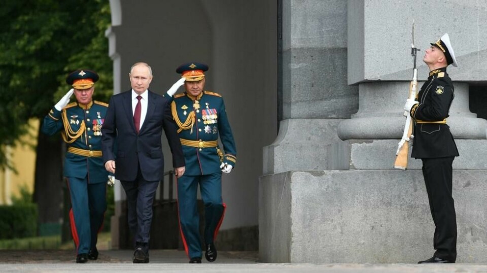 Vladimir Putin på marinens parade i St. Petersburg i juli.