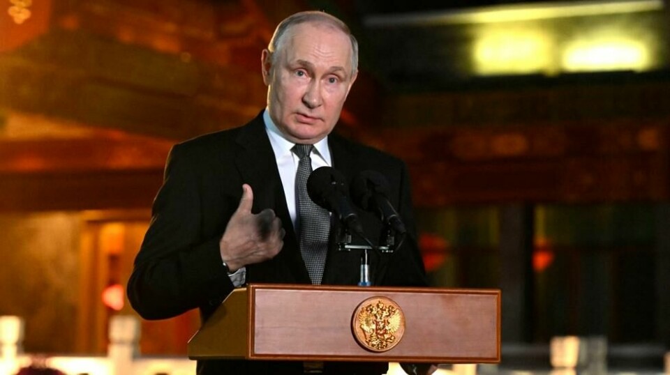 Russlands president Vladimir Putin snakker til journalister etter Belt and Road Forum i Beijing, Kina, 18. oktober 2023. Illustrasjonsfoto.