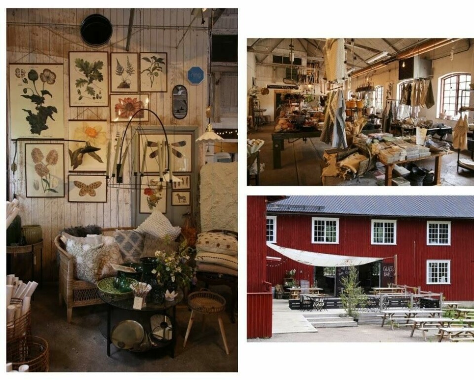 Inspirerende omgivelser og gode shoppingmuligheter på Wiksfors Bruk. Foto: Hanne Marit Tobiassen Inspirerende omgivelser og gode shoppingmuligheter på Wiksfors Bruk. Foto: Hanne Marit Tobiassen