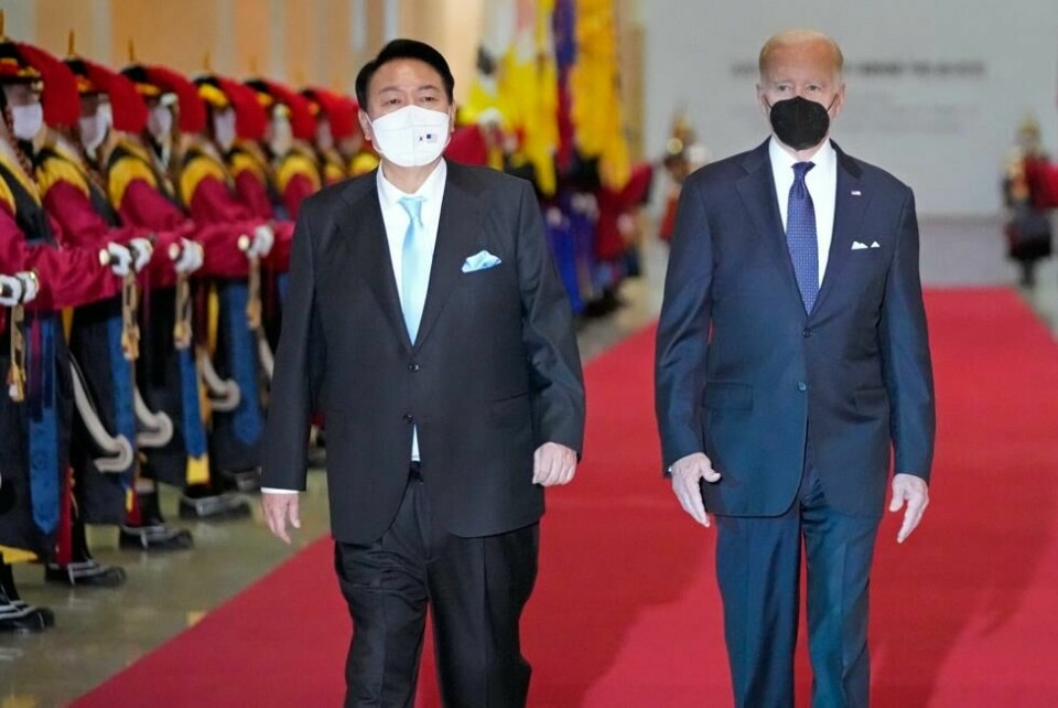 USAs president Joe Biden besøkte Sør-Koreas president Yoon Suk-yeol i mai. USAs president Joe Biden besøkte Sør-Koreas president Yoon Suk-yeol i mai. Foto: Lee Jin-man / Pool / AP / NTB