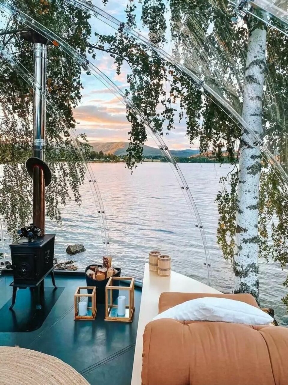 På Glamping Krødsherad ti mil utenfor Oslo følger det med privat badestrand. På Glamping Krødsherad ti mil utenfor Oslo følger det med privat badestrand. Foto: Campanyon