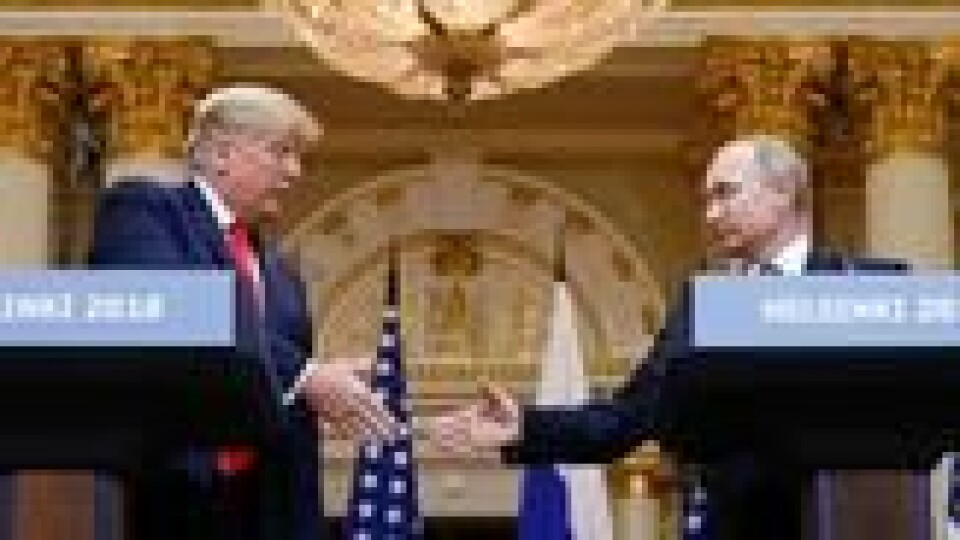 Donald Trump og Vladimir Putin under en felles pressekonferanse i Helsinki i 2018. Donald Trump og Vladimir Putin under en felles pressekonferanse i Helsinki i 2018. Foto: Kevin Lamarque / Reuters