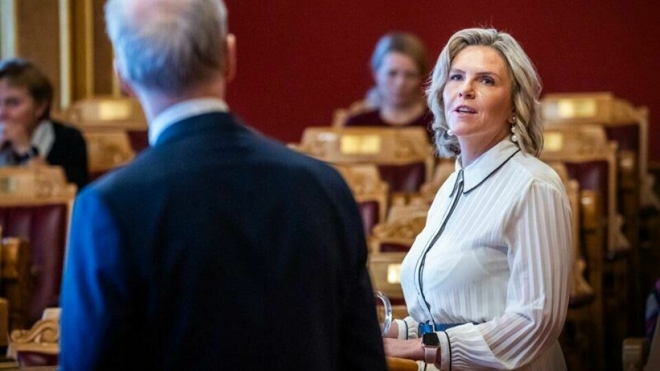 Sylvi Listhaug (FrP), her i stortingssalen, mener målingen er god for Frp. Sylvi Listhaug (FrP), her i stortingssalen, mener målingen er god for Frp. Foto: Ole Berg-Rusten / NTB