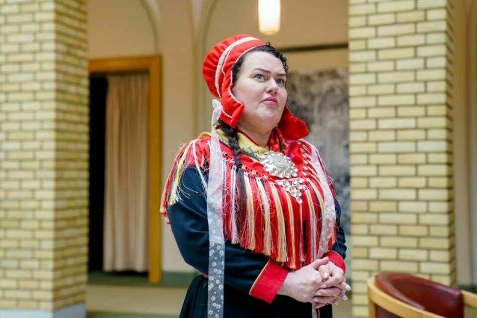 Sittende sametingspresident Silje Karine Muotka fotografert på Stortinget i 2023.