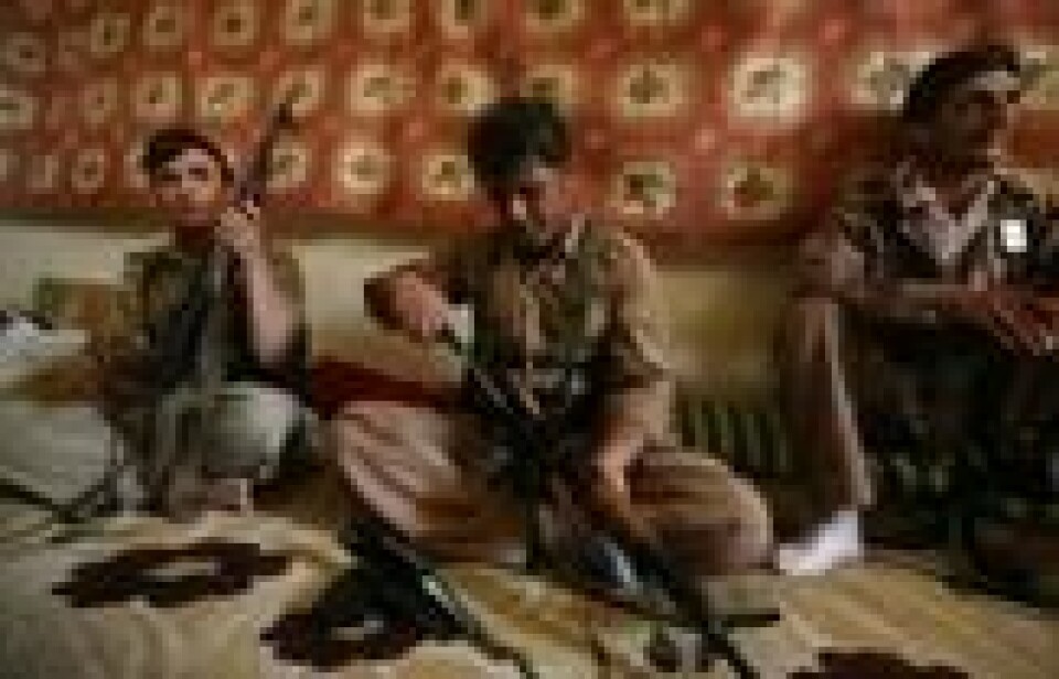 Iransk-kurdisk peshmerga under en øvelse i Koya nord for Erbil, hovedstaden til den kurdiske regionen i Nord-Irak. Scanpix/AFP. Iransk-kurdisk peshmerga under en øvelse i Koya nord for Erbil, hovedstaden til den kurdiske regionen i Nord-Irak. Scanpix/AFP.