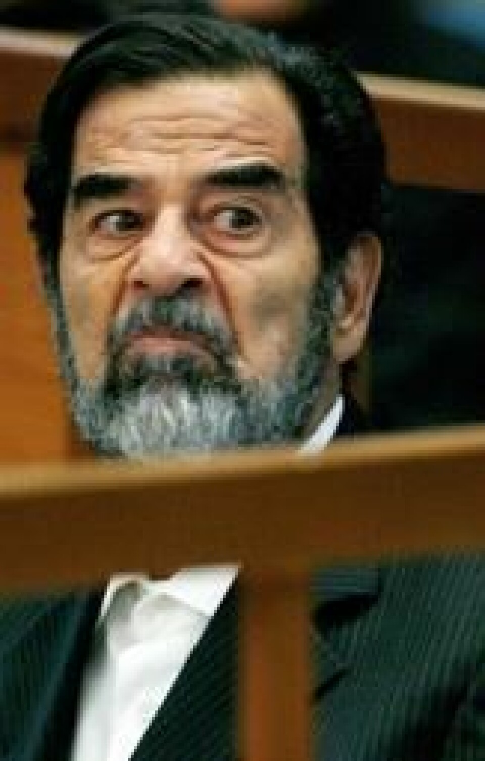 Fra rettssaken mot Saddam Hussein i 2006, der han blant annet sto tiltalt for Anfal-kampanjen som tok livet av mellom 50.000 og 182.000 kurdere i irakisk Kurdistan fra 1986-1989. Hussein ble henrettet for en annen massakre før dom falt i Anfal-saken. Scanpix/AP. Fra rettssaken mot Saddam Hussein i 2006, der han blant annet sto tiltalt for Anfal-kampanjen som tok livet av mellom 50.000 og 182.000 kurdere i irakisk Kurdistan fra 1986-1989. Hussein ble henrettet for en annen massakre før dom falt i Anfal-saken. Scanpix/AP.