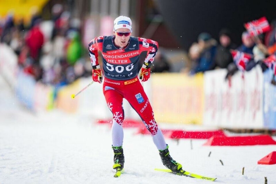 Didrik Tønseth fra Byåsen under 10 kilometer fri teknikk for menn under NM på ski del 2 på Hovden sist fredag.