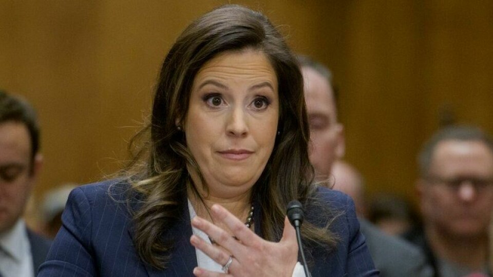 Elise Stefanik under en høring om hvorvidt hun skulle bekreftes som USAs FN-ambassadør.
