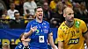 Jonas Wille gir instrukser fra sidelinja under Norges bortekamp mot Sverige i EHF Euro Cup. Foto: Claudio Bresciani, TT / NTB