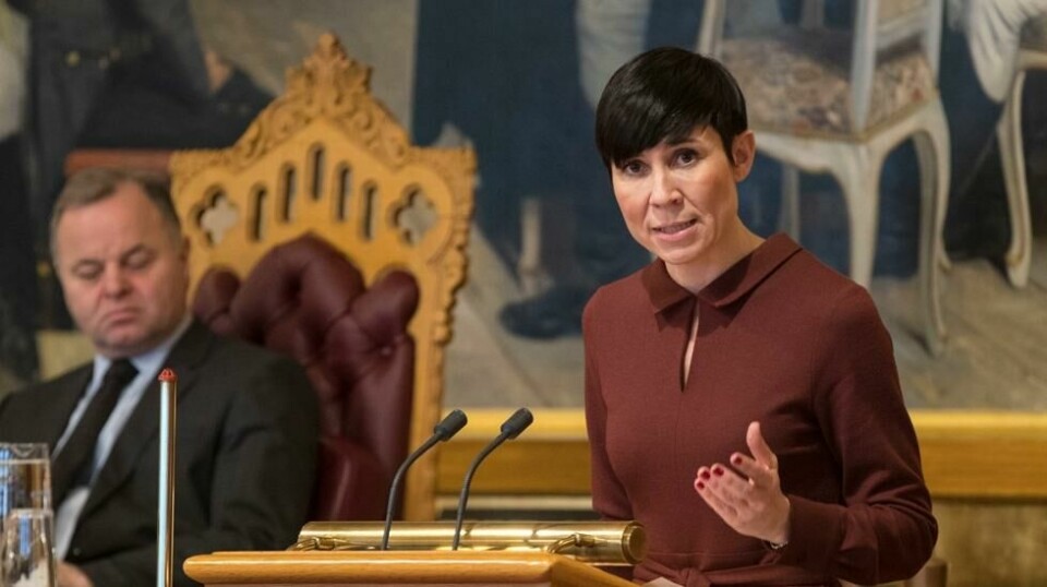 NEKTER Å SVARE: Utenriksminister Ine Eriksen Søreide (H) nekter å besvare om Tyrkia etter Norges syn bryter folkeretten med sitt angrep på Afrin i Syria.