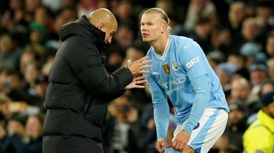Pep Guardiola og Erling Braut Haaland. Foto: Dave Thompson / AP / NTB